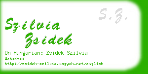 szilvia zsidek business card